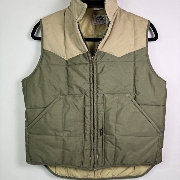 VTG Duxbak Aircel 90s USA Talon Zipper Vest Western Puffer Jacket Coat Green M - Picture 1 of 10